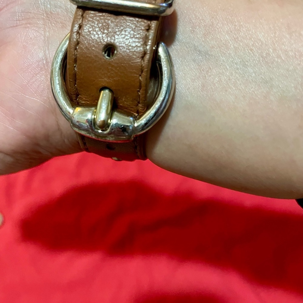 2 of Brown Leather and Gold Chain Womens Belt bracelet - Picture 8 of 16